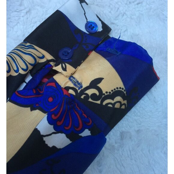 Vintage Castleberry Club Gump's Womens Size 12 V-Neck Owl Blouse Long Sleeve USA - Picture 9 of 10